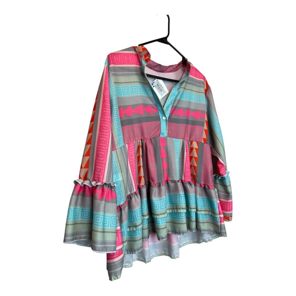 NWT Womens Boho Bohemian Blouse Shirt Top Cottage Indie Fairy Festival Hippie M - Picture 3 of 6